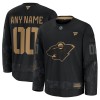 Minnesota Wild Dresy Personalizované Fanatics Military Appreciation Practice 2024-25 Černá - Pánské
